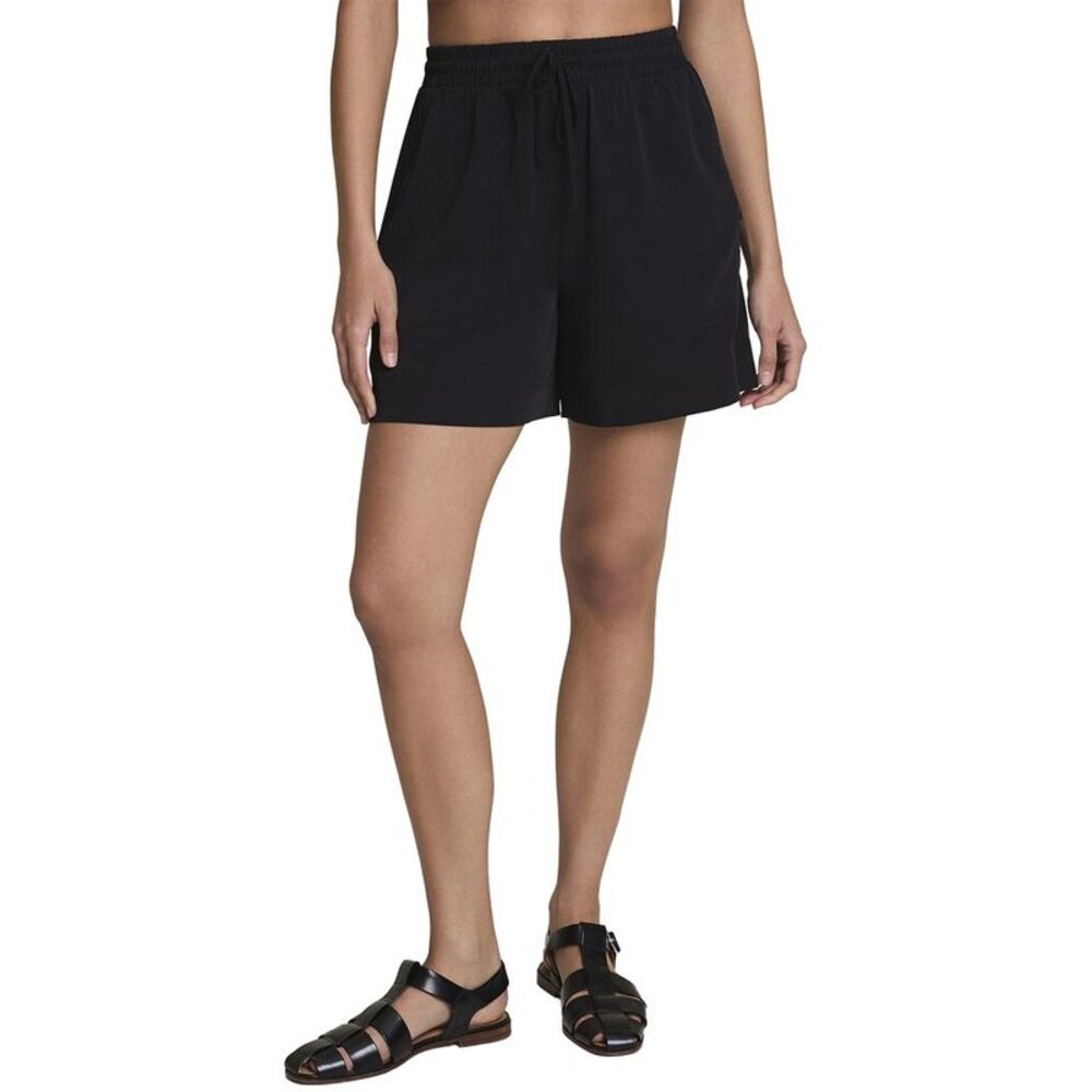 Relaxed Black Drawstring Sleep Shorts